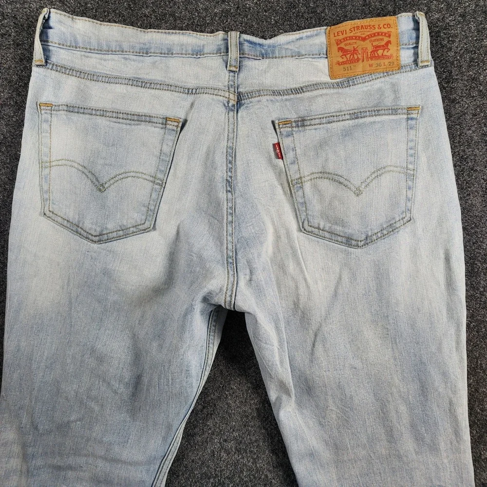 Levi's 511 Slim Fit Jeans Mens 36x29 Fit 35x27.5 Light Wash Denim Stretch